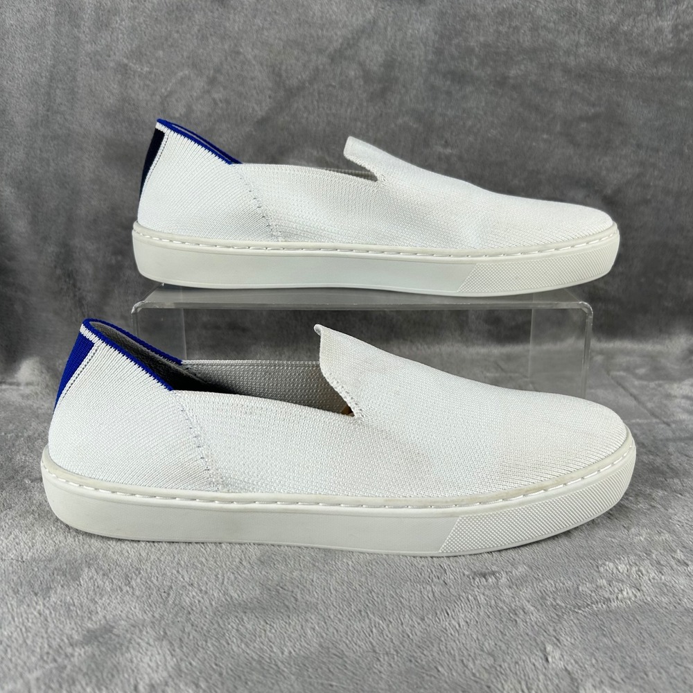 Rothys The Sneaker Bright White Slip On Shoes Womens 8.5 Sustainable Knit Flat
